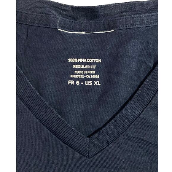 Lacoste V-Neck T-Shirt Men’s Size XL Blue Embroidered Crocodile Logo - Picture 5 of 6